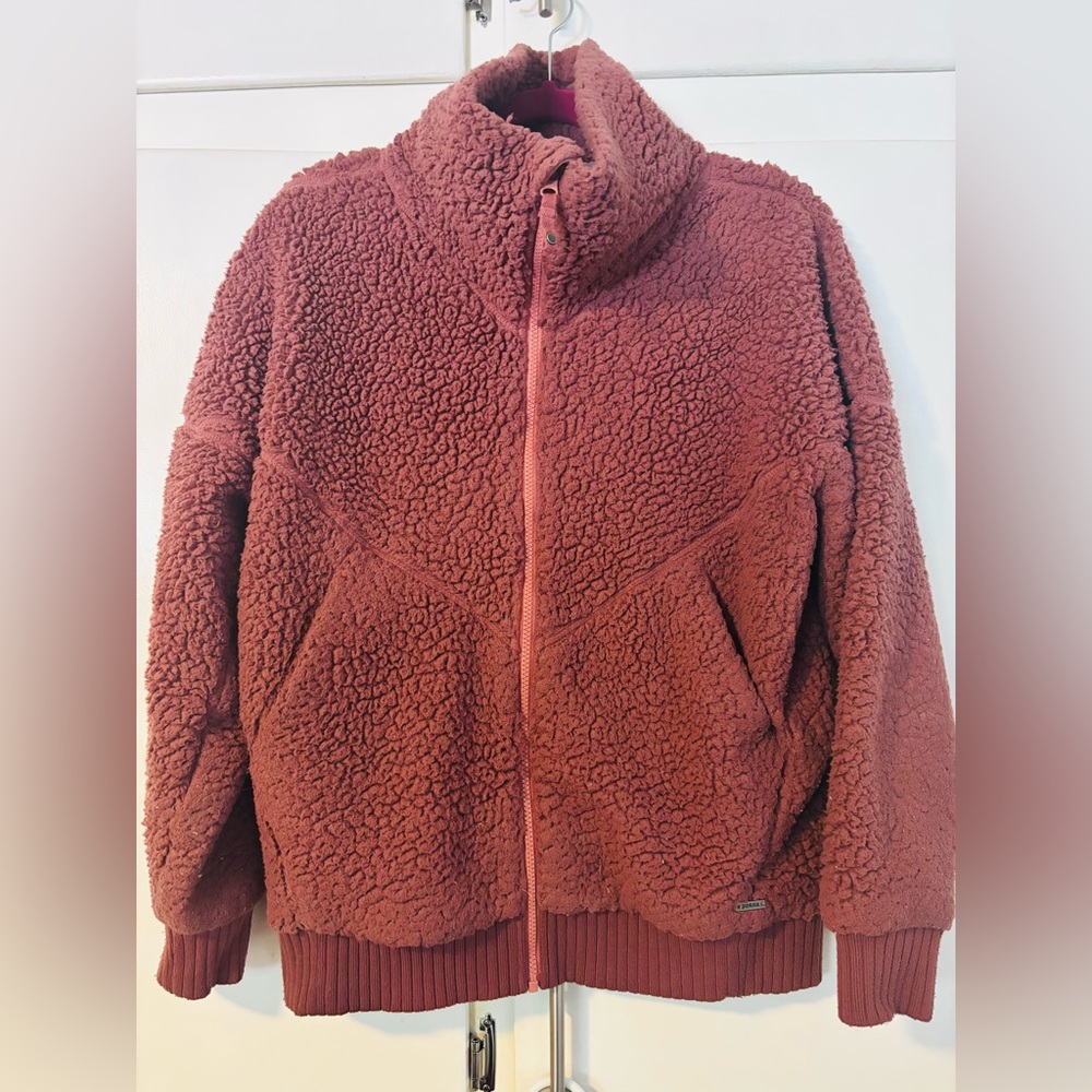 Prana full zip sherpa fleece, super cozy, women’s size M